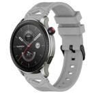 For Amazfit Watch 22mm Dotted Black Buckle Silicone Watch Band(Grey) - 1