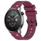 For Amazfit Watch 22mm Dotted Black Buckle Silicone Watch Band(Wine Red) - 1