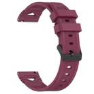 For Amazfit Watch 22mm Dotted Black Buckle Silicone Watch Band(Wine Red) - 2