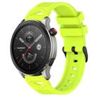 For Amazfit Watch 22mm Dotted Black Buckle Silicone Watch Band(Lime Green) - 1