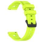 For Amazfit Watch 22mm Dotted Black Buckle Silicone Watch Band(Lime Green) - 2