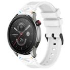 For Amazfit Watch 22mm Dotted Black Buckle Silicone Watch Band(Two Color+White) - 1