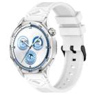For Huawei Watch 22mm Dotted Black Buckle Silicone Watch Band(White) - 1