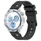 For Huawei Watch 22mm Dotted Black Buckle Silicone Watch Band(Black) - 1