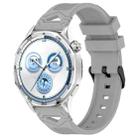 For Huawei Watch 22mm Dotted Black Buckle Silicone Watch Band(Grey) - 1