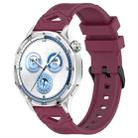 For Huawei Watch 22mm Dotted Black Buckle Silicone Watch Band(Wine Red) - 1