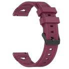 For Huawei Watch 22mm Dotted Black Buckle Silicone Watch Band(Wine Red) - 2