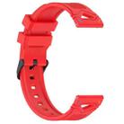 For Huawei Watch 22mm Dotted Black Buckle Silicone Watch Band(Two Color+Red) - 2