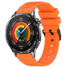 For Huawei Watch 22mm Vertical Pattern Black Buckle Silicone Watch Band(Orange) - 1