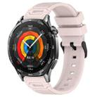 For Huawei Watch 22mm Vertical Pattern Black Buckle Silicone Watch Band(Pink) - 1