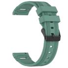 For Huawei Watch 22mm Vertical Pattern Black Buckle Silicone Watch Band(Olive Green) - 2