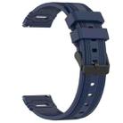 For Huawei Watch 22mm Vertical Pattern Black Buckle Silicone Watch Band(Midnight Blue) - 2