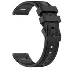 For Huawei Watch 22mm Vertical Pattern Black Buckle Silicone Watch Band(Black) - 2