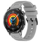 For Huawei Watch 22mm Vertical Pattern Black Buckle Silicone Watch Band(Grey) - 1