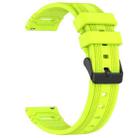 For Huawei Watch 22mm Vertical Pattern Black Buckle Silicone Watch Band(Lime Green) - 2