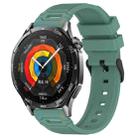 For Huawei Watch 22mm Vertical Pattern Black Buckle Silicone Watch Band(Two Color+Olive Green) - 1