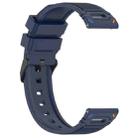 For Huawei Watch 22mm Vertical Pattern Black Buckle Silicone Watch Band(Two Color+Midnight Blue) - 2