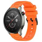 For Amazfit Watch 22mm Vertical Pattern Black Buckle Silicone Watch Band(Orange) - 1
