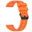 For Amazfit Watch 22mm Vertical Pattern Black Buckle Silicone Watch Band(Orange) - 2
