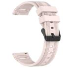For Amazfit Watch 22mm Vertical Pattern Black Buckle Silicone Watch Band(Pink) - 2