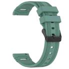 For Amazfit Watch 22mm Vertical Pattern Black Buckle Silicone Watch Band(Olive Green) - 2