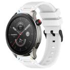 For Amazfit Watch 22mm Vertical Pattern Black Buckle Silicone Watch Band(Two Color+White) - 1