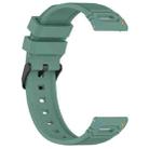For Amazfit Watch 22mm Vertical Pattern Black Buckle Silicone Watch Band(Two Color+Olive Green) - 2