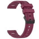 For Xiaomi Watch 22mm Vertical Pattern Black Buckle Silicone Watch Band(Wine Red) - 2