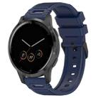 For Garmin Watch 22mm Vertical Pattern Black Buckle Silicone Watch Band(Midnight Blue) - 1