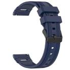 For Garmin Watch 22mm Vertical Pattern Black Buckle Silicone Watch Band(Midnight Blue) - 2