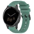 For Garmin Watch 22mm Vertical Pattern Black Buckle Silicone Watch Band(Two Color+Olive Green) - 1