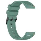 For Garmin Watch 22mm Vertical Pattern Black Buckle Silicone Watch Band(Two Color+Olive Green) - 2