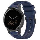 For Garmin Watch 22mm Vertical Pattern Black Buckle Silicone Watch Band(Two Color+Midnight Blue) - 1