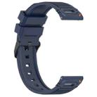 For Garmin Watch 22mm Vertical Pattern Black Buckle Silicone Watch Band(Two Color+Midnight Blue) - 2