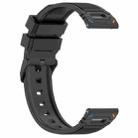 For Garmin Watch 22mm Vertical Pattern Black Buckle Silicone Watch Band(Two Color+Black) - 2