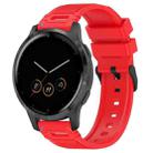 For Garmin Watch 22mm Vertical Pattern Black Buckle Silicone Watch Band(Two Color+Red) - 1