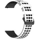 For Amazfit Watch 22mm Three Rows Hole Two Color Silicone Watch Band(White+Black) - 2