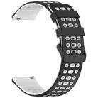 For Amazfit Watch 22mm Three Rows Hole Two Color Silicone Watch Band(Black+White) - 2