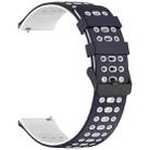 For Amazfit Watch 22mm Three Rows Hole Two Color Silicone Watch Band(Midnight Blue+White) - 2
