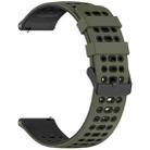 For Xiaomi Watch 22mm Three Rows Hole Two Color Silicone Watch Band(Army Green+Black) - 2