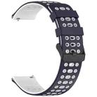 For Xiaomi Watch 22mm Three Rows Hole Two Color Silicone Watch Band(Midnight Blue+White) - 2