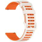 For Huawei Watch 22mm Hollow Three Rows Hole Two Color Silicone Watch Band(Starlight+Orange) - 2