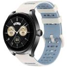 For Huawei Watch 22mm Hollow Three Rows Hole Two Color Silicone Watch Band(Starlight+Blue) - 1