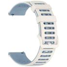 For Huawei Watch 22mm Hollow Three Rows Hole Two Color Silicone Watch Band(Starlight+Blue) - 2