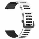 For Amazfit Watch 22mm Hollow Three Rows Hole Two Color Silicone Watch Band(White+Black) - 2