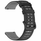 For Amazfit Watch 22mm Hollow Three Rows Hole Two Color Silicone Watch Band(Black+Grey) - 2