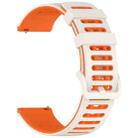 For Amazfit Watch 22mm Hollow Three Rows Hole Two Color Silicone Watch Band(Starlight+Orange) - 2