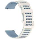 For Amazfit Watch 22mm Hollow Three Rows Hole Two Color Silicone Watch Band(Starlight+Blue) - 2