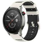 For Amazfit Watch 22mm Hollow Three Rows Hole Two Color Silicone Watch Band(Starlight+Black) - 1