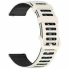 For Amazfit Watch 22mm Hollow Three Rows Hole Two Color Silicone Watch Band(Starlight+Black) - 2